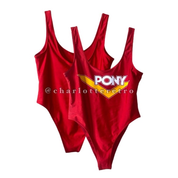Pony x F21 Retro Hi-Cut Swimsuit Bodysuit - Picture 2 of 7